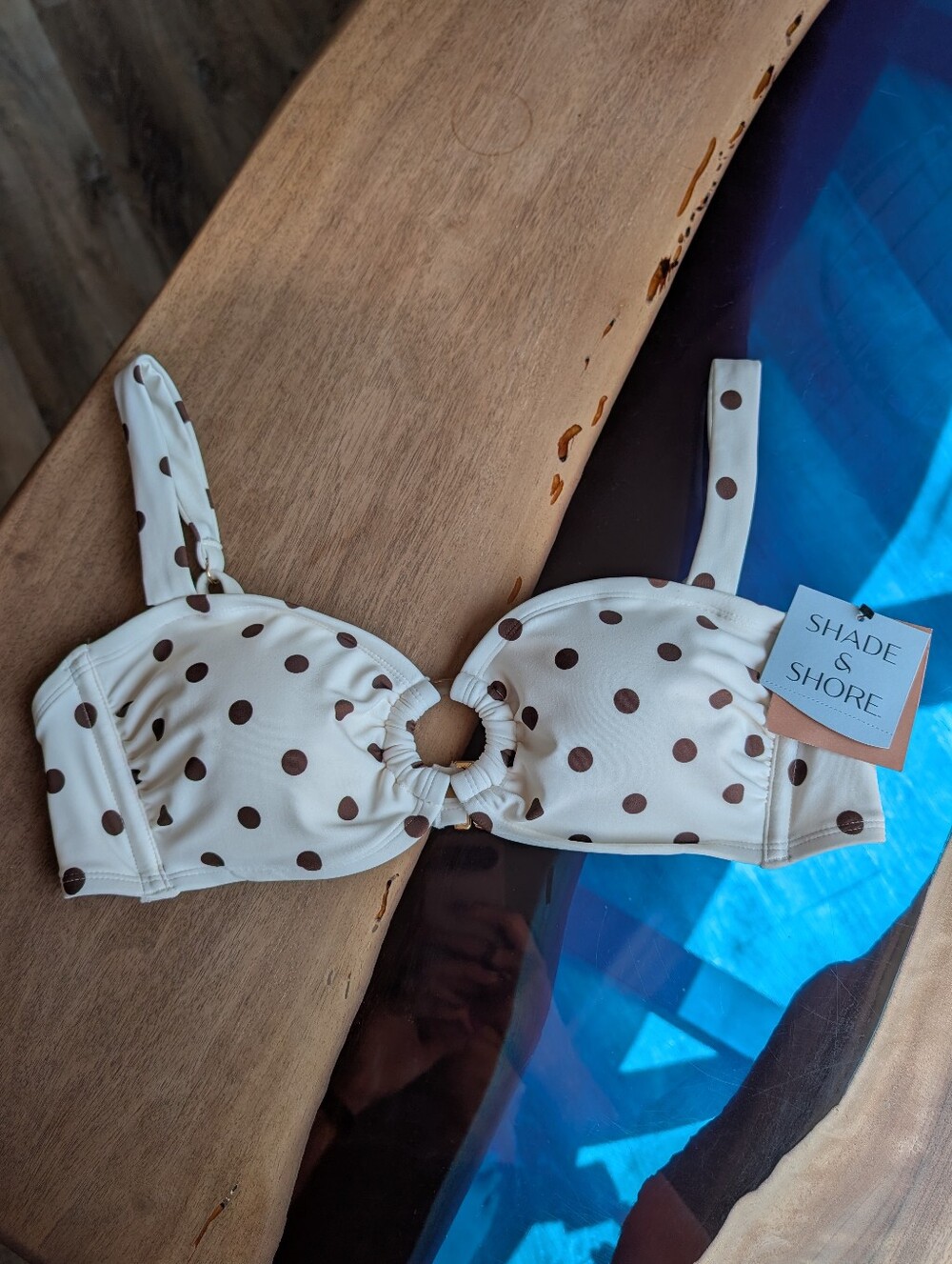 Shade and Polka Dot Shore Bikini Top Sz L